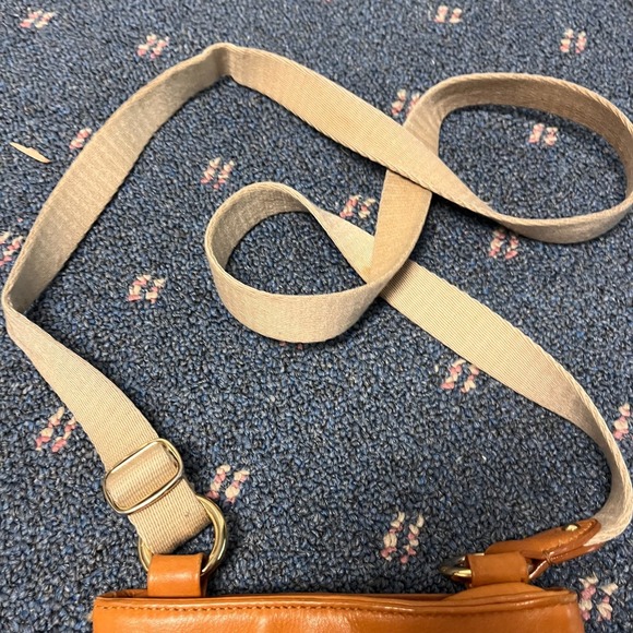 Michael Kors Brown Woodside Leather Canvas Crossbody Handbag Drawstring Small - Picture 3 of 11